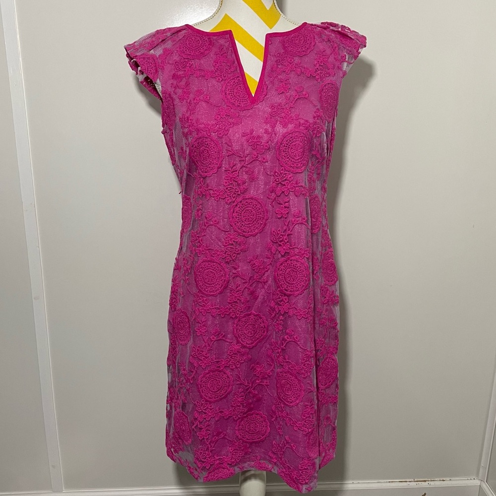 Adrianna Papell Pink lace dress